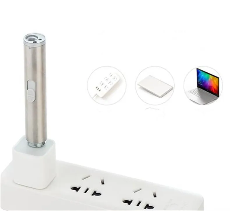 3 en 1 Laser 395nm UV lampe de poche LED Rechargeable USB torche lumière Mini poche médicale blanc chaud lampe de poche