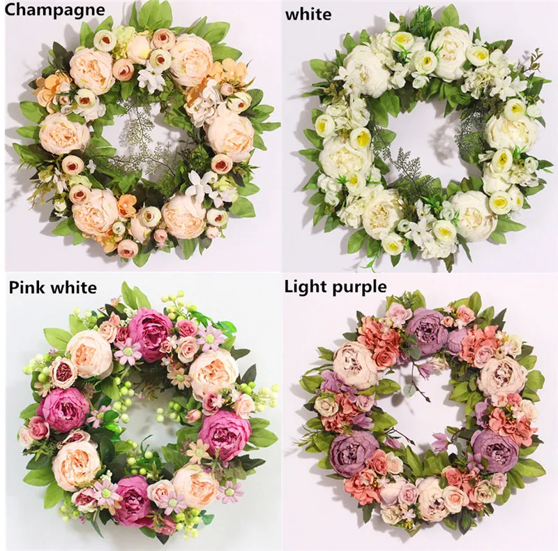 Lot De 2 Couronnes De Fleurs Artificielles Pour Mariage, Fête, Festival - Bohème, Réglable - 3