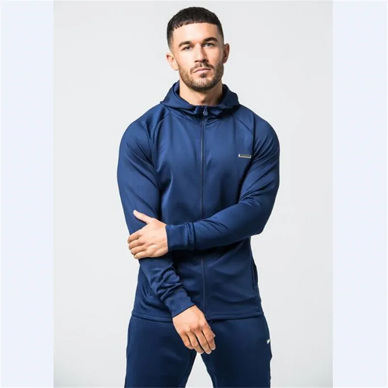 Vêtements de sport Sportswear Homme Tracksuit Costume de sport pour hommes  Running Ensembles Kit Fitness Vêtements Ensemble Pantalon Veste à capuche