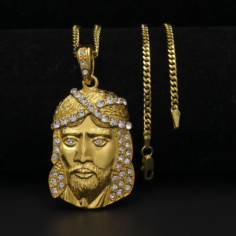 Moda hip hop colar jóias geladas para fora juses peça pingente colares 3mm * 24inch corrente cubana de ouro