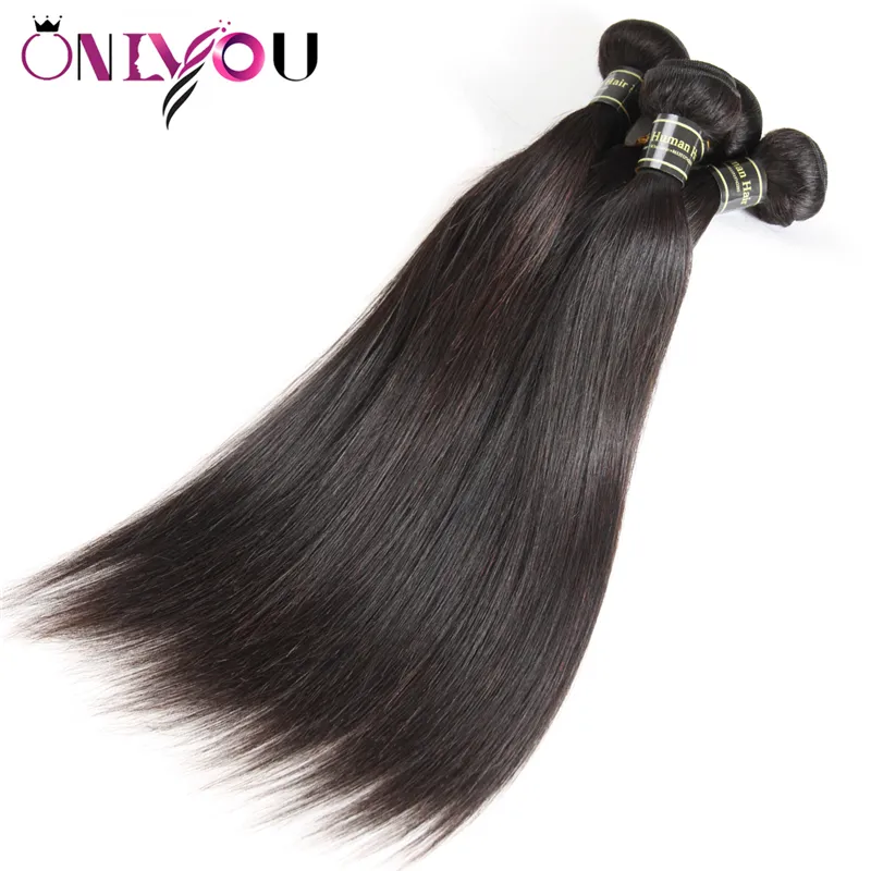 Oneuouhair Peruvian Remy Hair Bundlar Riktigt Mänskligt Hårväv Billiga 8a Brasilianska Virgin Hair Extensions Straight 4 Bundles Factory Deal
