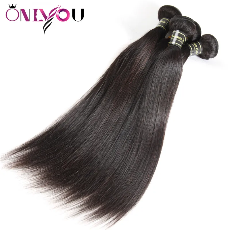 Onlyouhair Peruvian Remy Hair Bundles Straight Human Hair Weaves Cheap 8a Brazilian Virgin Hair Extensions Straight 4 Bundles Factory Deal