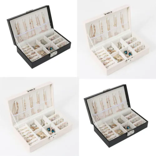 Moda feminina portátil viagem caixa de jóias organizador veludo ornamentos armazenamento caso presente box1848