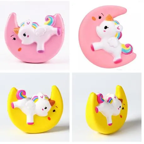 Slow Rise Squishy Unicorn Moon Icecream Flash Powder Kawaii Telefoon Charms Hanger Riemen Kerstcadeau Stress Reliever