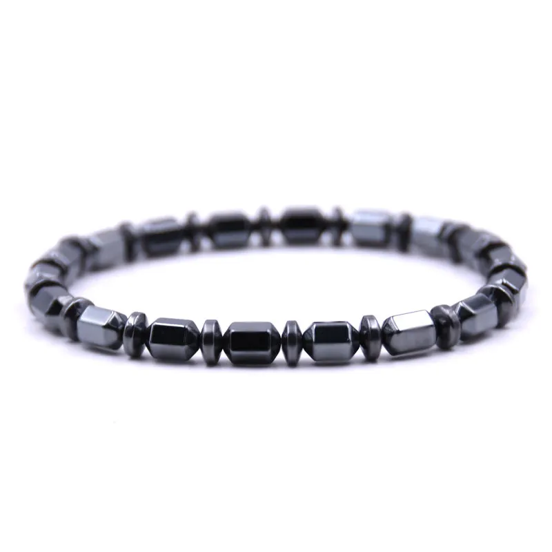 Elastische Zilver Zwart Kleur Kralen Charm Armbanden Bangle voor Vrouwen Mannen Mode Party Club Decor Jewelry