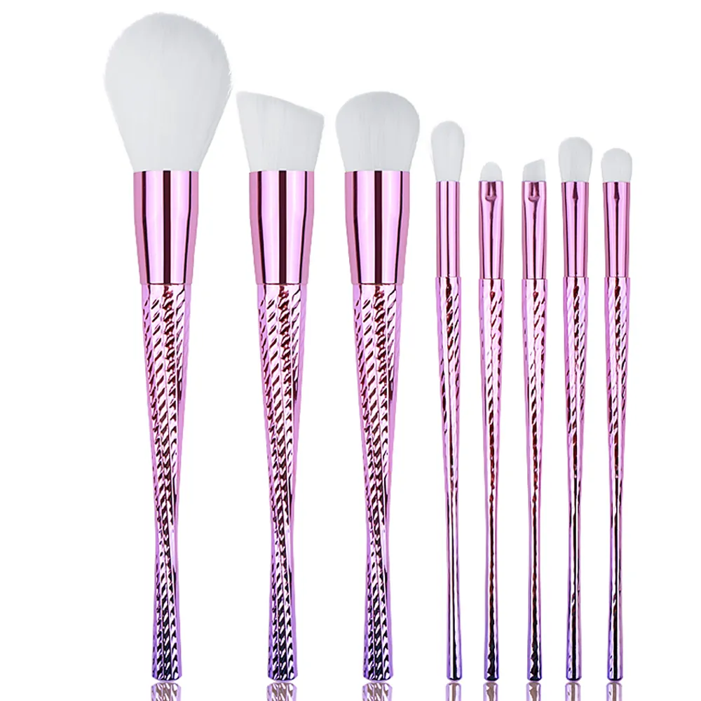 Elektriskt handtag 8 Liten midja midja makeup borste makeup verktyg set diamant makeup borstar set ögonskugga foundow face pulver sjöjungfrun borste