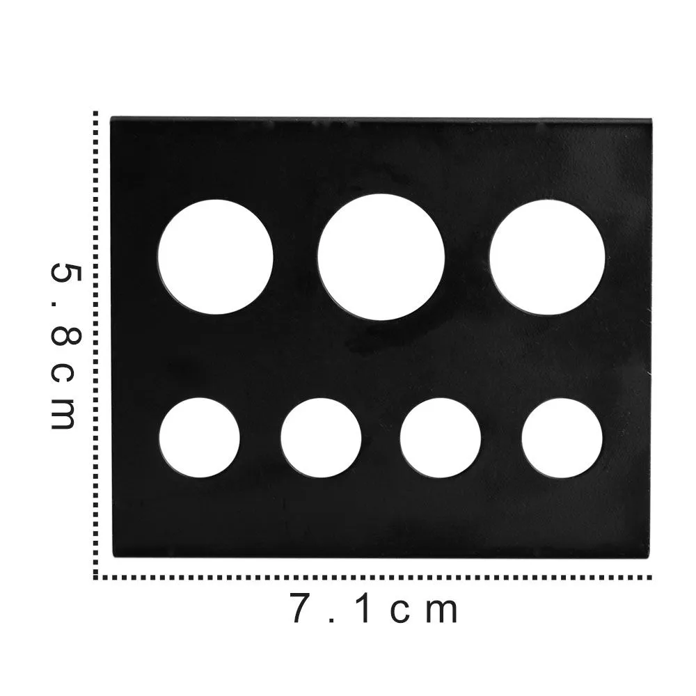 2 pezzi 7 fori tazza di inchiostro tatuaggio in acciaio inossidabile nero tazze di pigmenti trucco permanente tappi contenitore di stoccaggio supporto rack