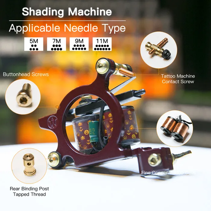 Tattoo Machine Professional Coils Gun Shader Coloring Machine WQ4147