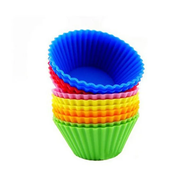 Okrągły kształt Silikonowa Galaretka Formy Pieczenia 7 CM Muffin Cup Cups Cupcake Liner