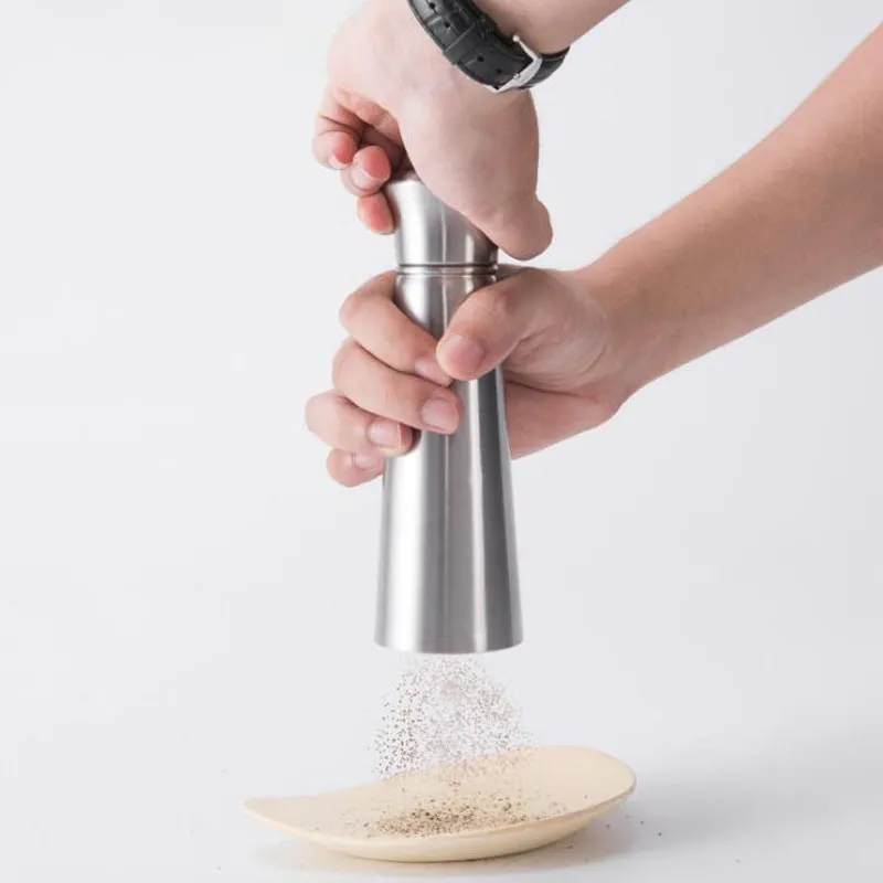 304 Edelstahl Pfeffermühle Salzmühle Grinder Küchenhelfer Gewürz Kochen Werkzeuge Kostenloser Versand QW7241