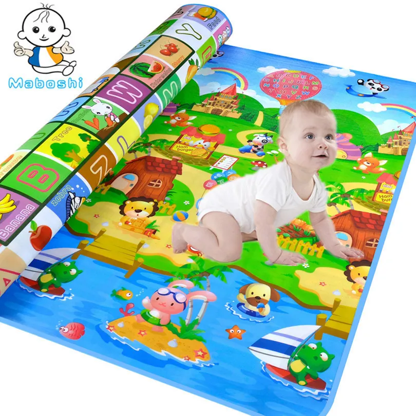 Maboshi Tappetini Striscianti per Bambini Impermeabili Oceano E Zoo Bambini Giocano Gioco da Spiaggia Schiuma Eva Tappeto Morbido Tappeto Giocattolo 180 * 120 Cm