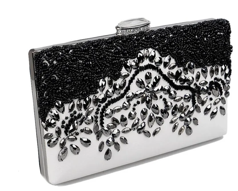 Fashion Models Europe and United States Beaded Evening Pack Black Beaded Ladies Banquet Dress Evening Clutch