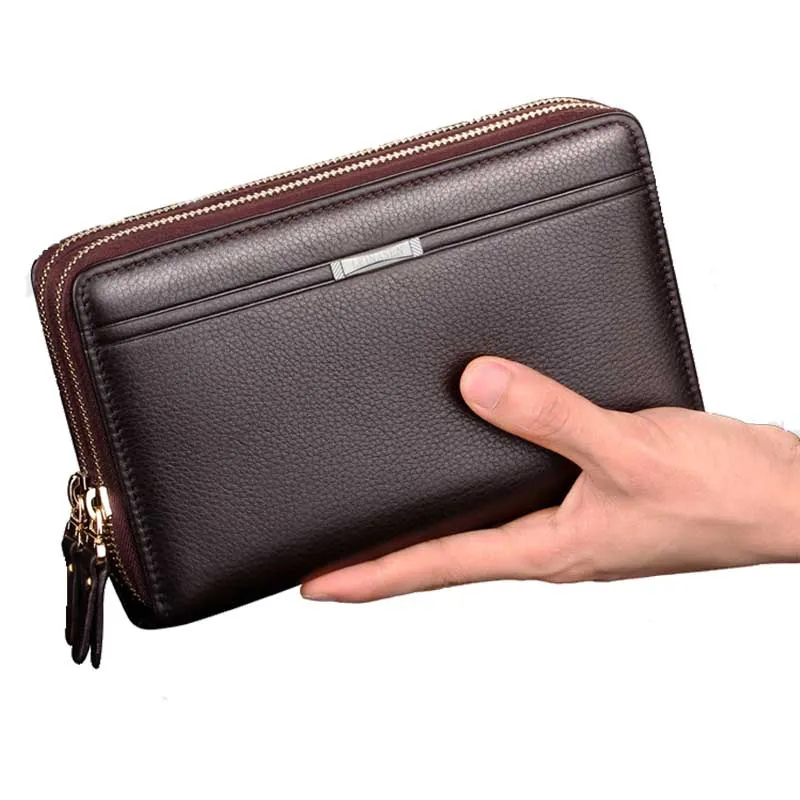 Business Brieftasche Männer Geldbörse Kupplung Luxus Portfolio Geld Clip Münzen Tasche Hohe Kapazität Casual Halter Geldbörsen Telefon Tasche