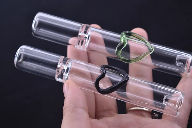 Nouveau desgin Glass Steamroller cigarette bat pipe One Hitter Pipes pyrex pipes à main en verre avec équilibreurs en forme de coeur coloré