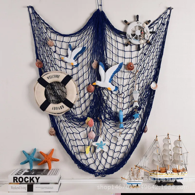 Decorative Nautical Fishing Net Set Accessories Seaside Wall Beach Party  Sea Shell Home Decor Vintage Decorations Kids From Topprettymall, $79.25