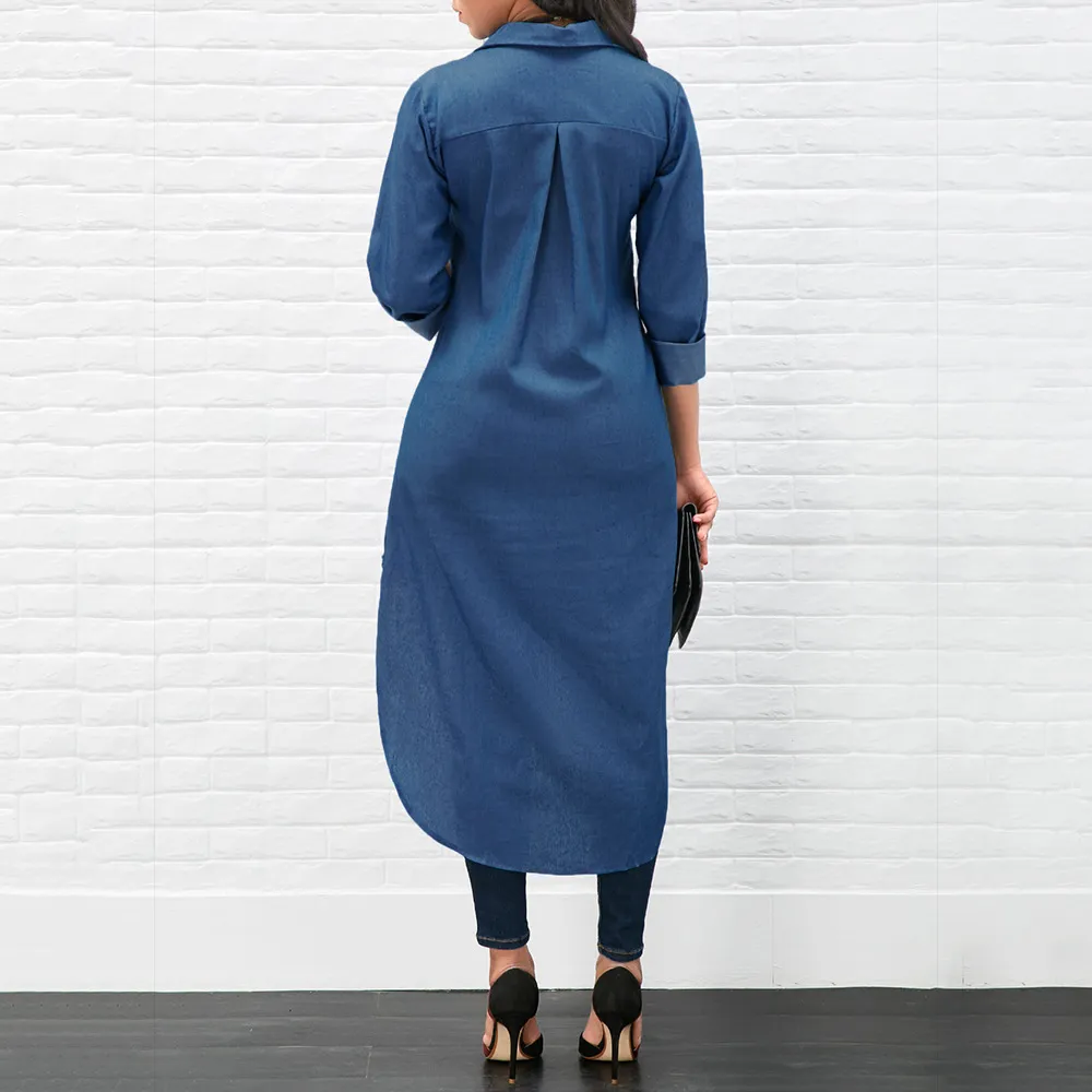 women jeans blouse fashion winter female womens top fall shirt festivals classics comfort ladies clothing long top