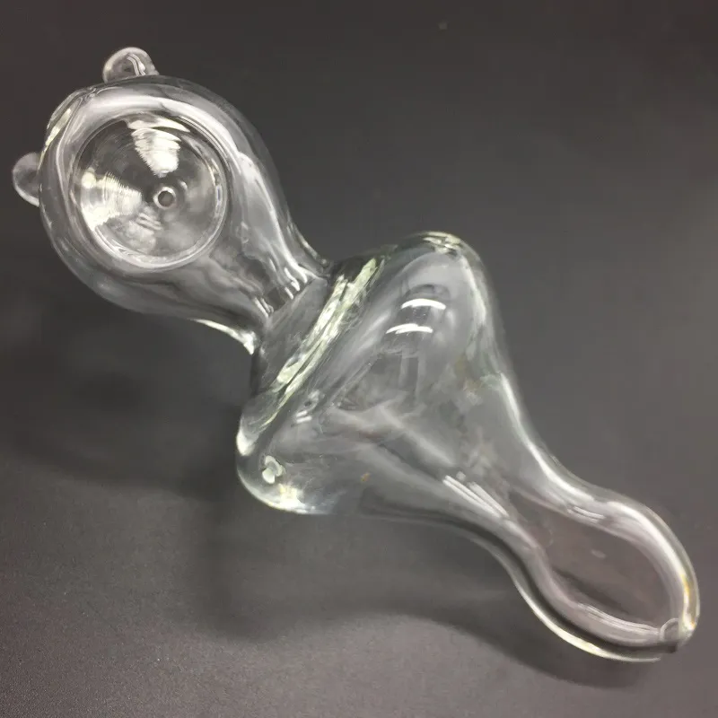 Pipa manuale Clean Helix da 15 cm, fatta a mano, pipe a cucchiaio in vetro, gorgogliatori in vetro, pipe per fumatori
