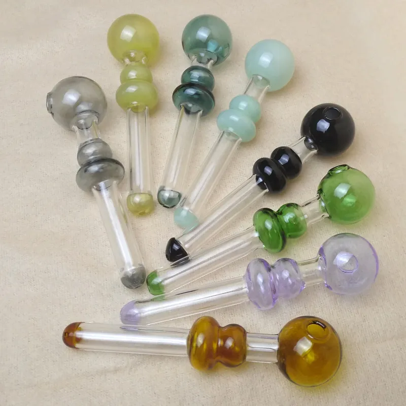 glass oil burner pipes 4.7 inch colored mini smoking pipes handle pipes high quality Oil Burners