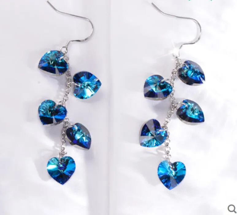 Swarovski Elements Crystal Long Earrings Temperament Earrings