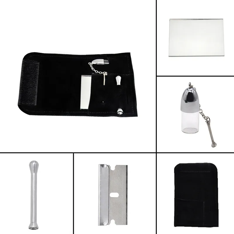 NICE Snuff Snorter Powder Bottle Sniffer Box Pipe Bag Kit Cucchiaio Set da viaggio portatile Design innovativo Usi multipli DHL