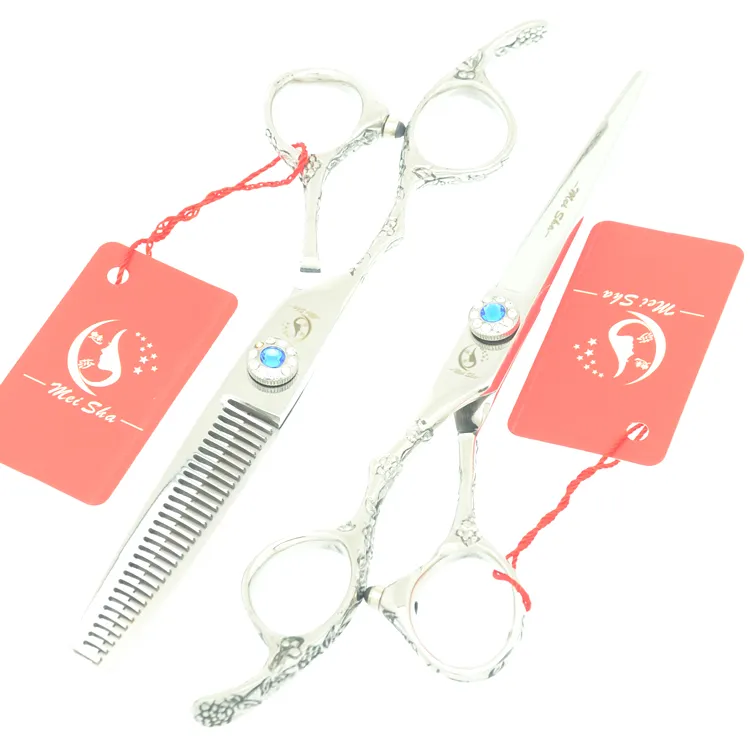 6 0INCH MEISHA Professional Professional Lefted Handed Japan 440C Thinning Scissors Cutting Shears Salon Hair Tijeras Kits HA0382257R