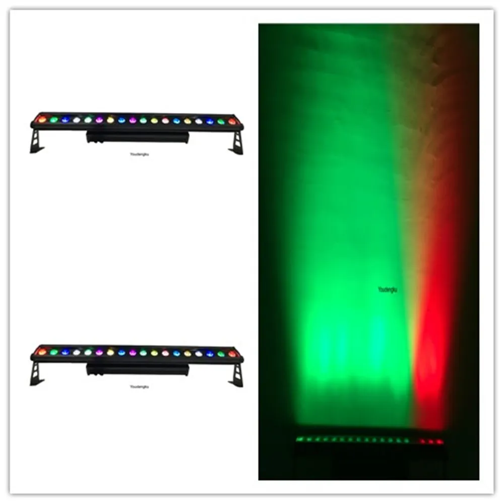 10 pièces IP65 extérieur 18 * 18W rgbwa uv double pont extérieur barra led dmx contrôle de points étanche extérieur led lavage mural