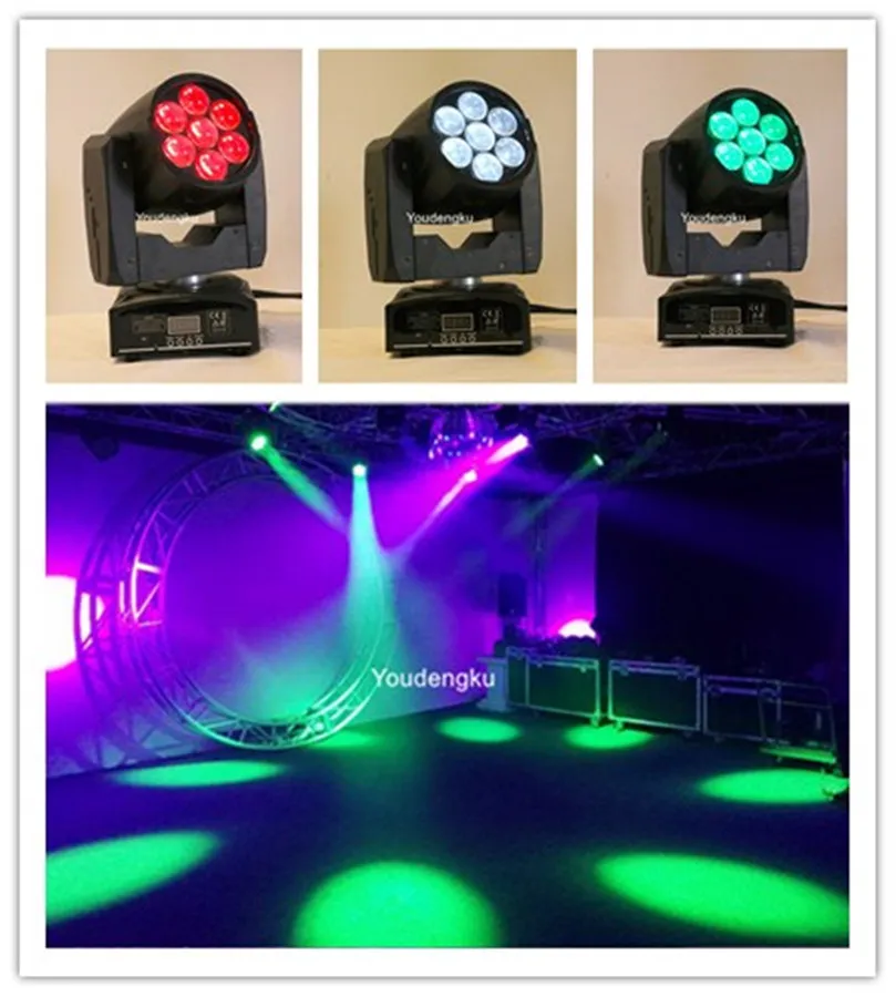 8 pezzi led mini movinghead 7x12w RGBW Beam LED 4in1 Moving Head Mini Moving Head zoom Wash Moving Head light