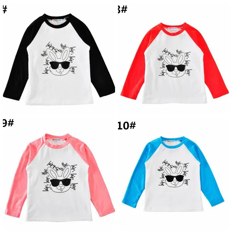 Ostern-Tageshäschen-Jungen-Mädchen-Baumwollbaby-T-Shirts T-Shirts Kleidung Cartoon beschriftet langärmliges Säuglings-T-Shirt-Butike-Säuglings-T-Shirt-Oberseiten