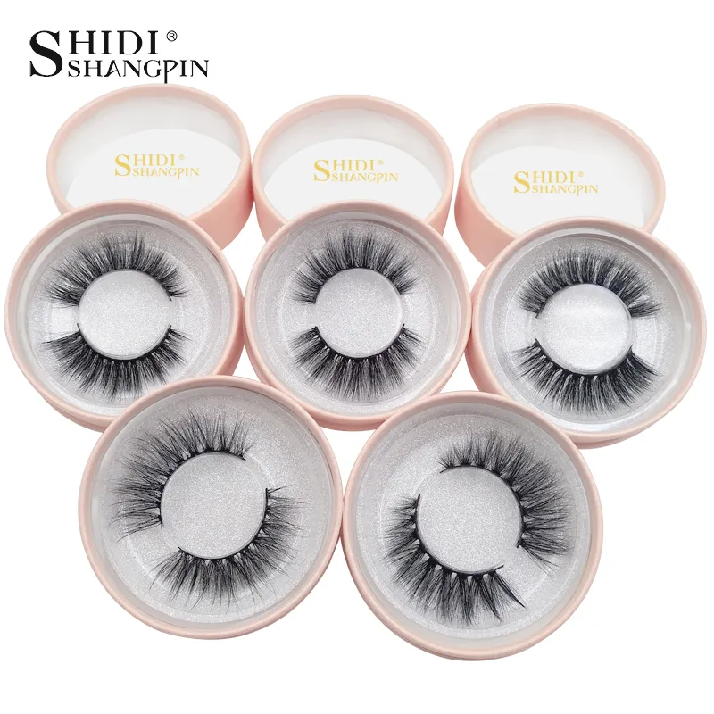 3D Mink Lashes False Eyelashes SHIDISHANGPIN Fake Eyes lash Extensions Natural Long Makeup Eyelash 1cm-1.5cm 1 Box