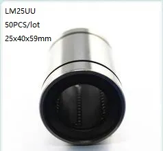 50 pz/lotto LM25UU 25mm cuscinetti a sfere lineari scorrimento lineare boccola cuscinetti movimento lineare parti della stampante 3d router di cnc 25x40x59mm