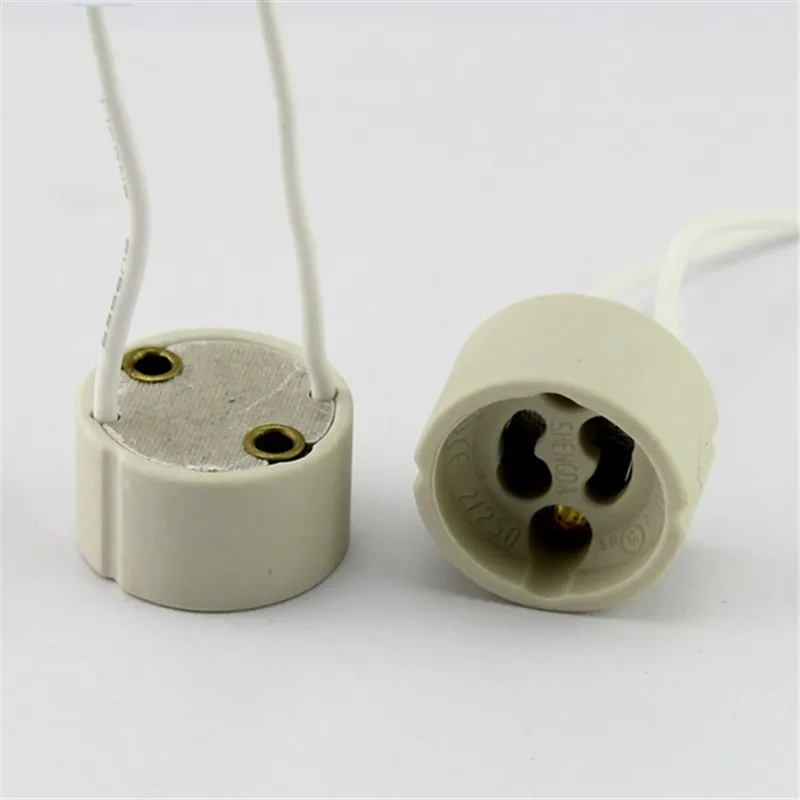 Free DHL GU10 lamp holder socket base adapter Wire Connector Ceramic Socket for LED Halogen Light