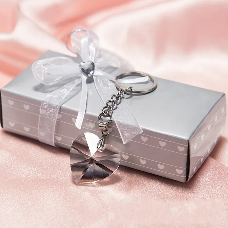 Crystal Key Chain Ring Baby Shower Favors Party Giveaway Crystal Heart Keychain Wedding Favors Free Shipping