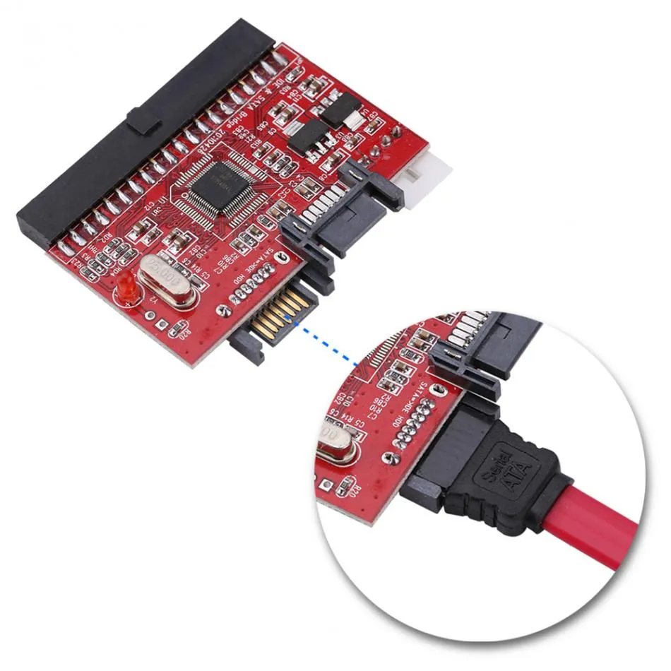 2 i 1 SATA till IDE -omvandlare och IDE till SATA -konverteringskortadapter