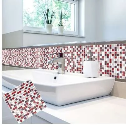 Kendinden Yapışkanlı Mozaik Çini Duvar Çıkartması Sticker DIY Mutfak Banyo Ev Dekor Vinil W5