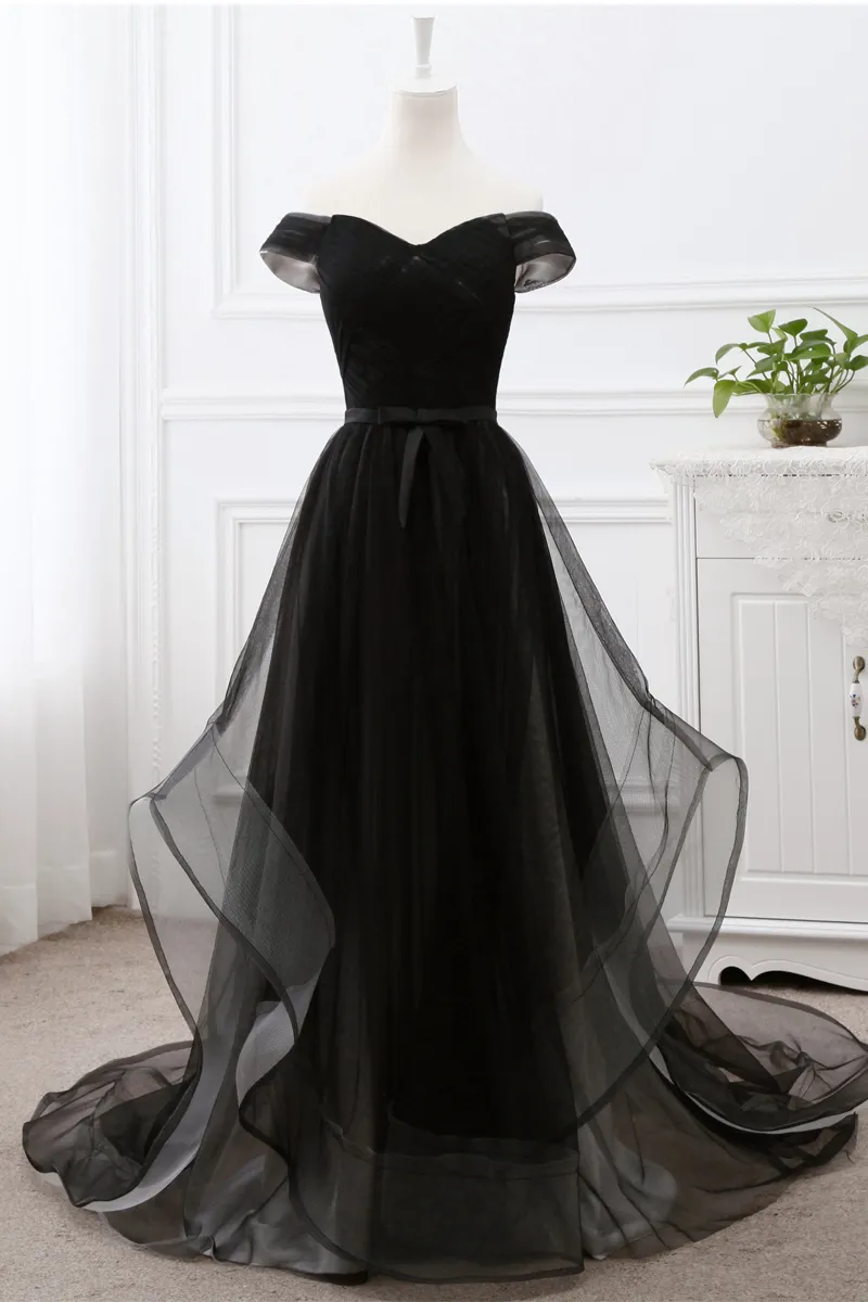 Sexig svart prom klänning bollklänning sopa tåg strapless lång afton klänning ljus grå foder sexig fest klänningar formella klänningar plus storlek