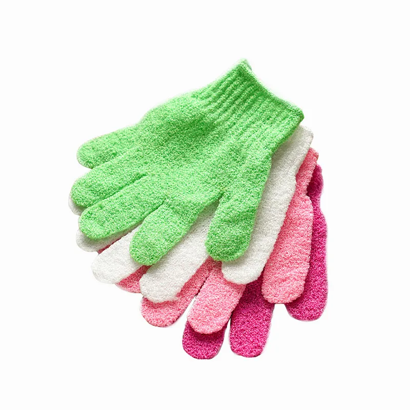 Exfoliating Wash Gloves Skin Body Bathing Mittens Scrub Massage Spa Bath Finger Gloves C4861