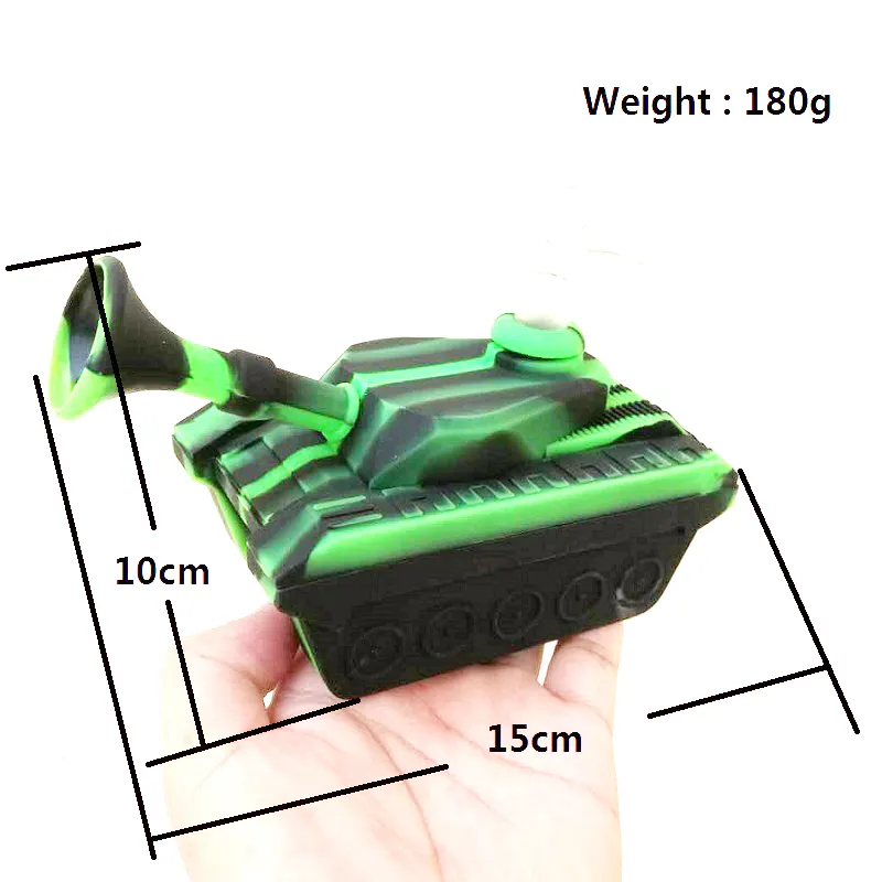 Mini Tanks Style silicone Smoking Pipes With Glass Bowl Unbreakable Water Bong for Wax Oil Dry Herb tobacco Hand Pipe