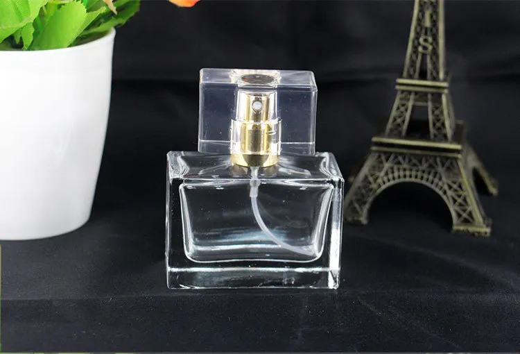 2018 Wholesale 30ML Glass Spray Bottles Clear Square Cosmetic Perfume Spray Bottles 1OZ Empty Glass Bottles Free DHL