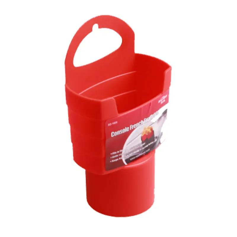 bil pommes frites hållare mat dryck kopp hållare matkvalitet PP lagringslåda hink resa äta i bilen röd / svart