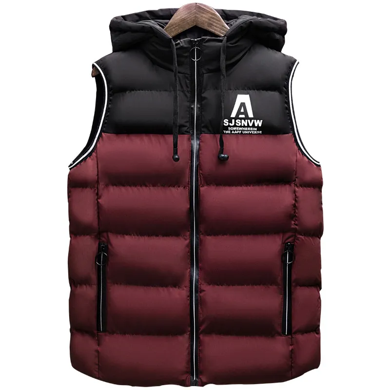 FGKKS marque de mode hommes gilet à capuche veste d'hiver gilet mâle sans manches imperméable hommes manteau pardessus épaissir chaud gilets