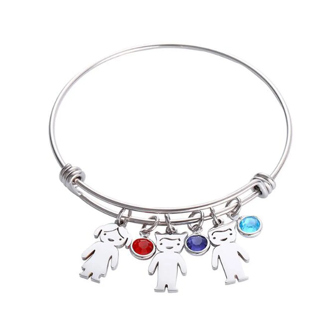 Silber Edelstahl Exquisite Puppe Armband für Freundin mit Hand Zeremonie Festival Gedenkaktivitäten einstellbare Birthstone Armband