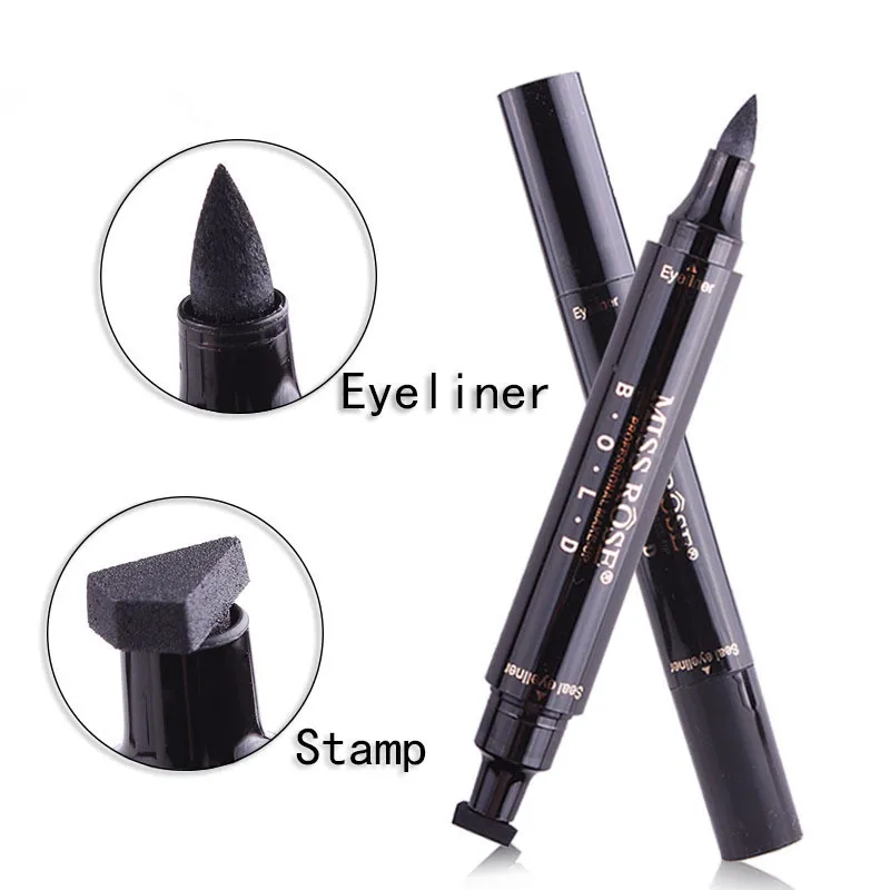 Stamp Eyeliner Seal Double Head Miss Rose 2 Styles Eye Liner Pen Eyes Makeup Tools Waterproof Easy to Wear Black Eyeliner
