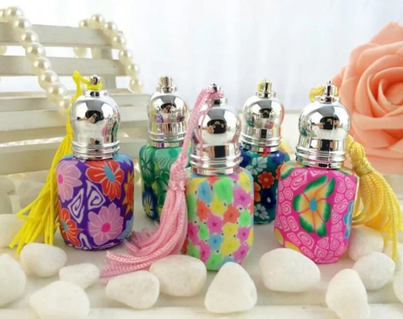 4ml Colorful Polymer Roll On Ceramics Bottle Empty Refillable Essential Oil Roller Ball Perfume Container LX1268