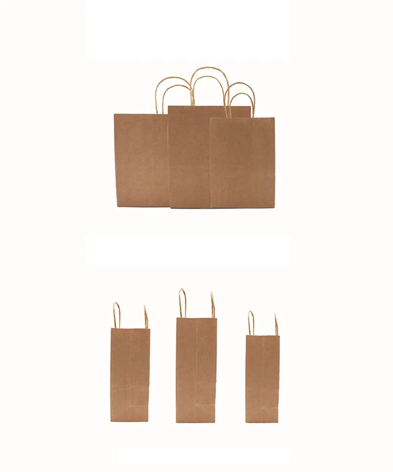 Sacs de courses avec Logo personnalisé pour magasin sans fil, sac en papier Kraft vierge de luxe de haute qualité pour emballage de vêtements cadeaux