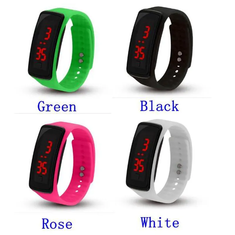 2018 Hot sal wholesale New Fashion Sport LED Watches Candy Jelly men women Silicone Rubber Touch Screen Digital Watches Bracelet Wrist watch