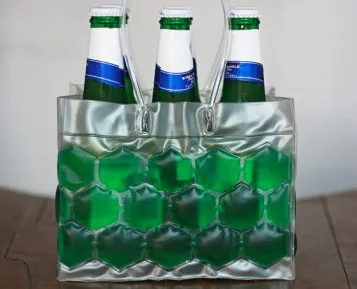 Bevande ambientali in PVC uso alimentare Borse refrigeranti birra Refrigeratori portatili vino ghiacciato a doppio lato Borsa congelata