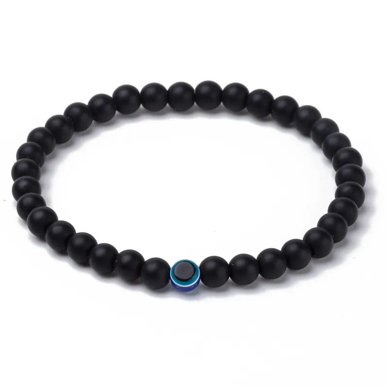 10 pçs/conjunto masculino feminino pulseira de contas de 6mm pulseira de pedra natural olho de homem pulseira de joias feitas à mão