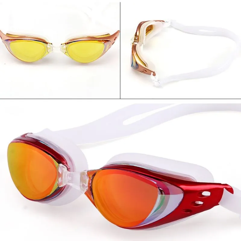 New Adjustable Waterproof Anti Fog UV Protection Adults Professional Colored Lenses Diving Swimming Glasses Eyewear Swim goggles