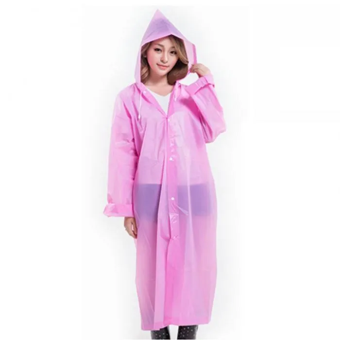 Fashion Women Transparent Raincoat Poncho Portable Environmental Light Raincoat Long Use Rain Coat