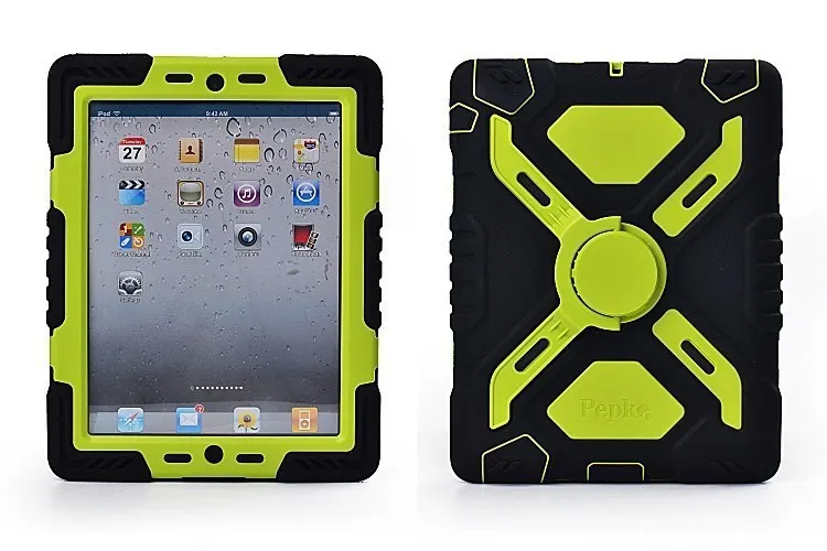 Pepkoo Spider Extreme Military Heavy Duty Waterproof Dust Shock Proof with stand Hang cover Case For iPad 2 3 4 for ipad air 1 2 p2135